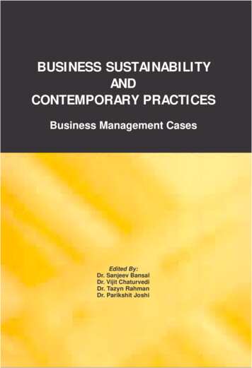 BUSINESS SUSTAINABILITY AND CONTEMPORARY PRACTICES - Edited Book
