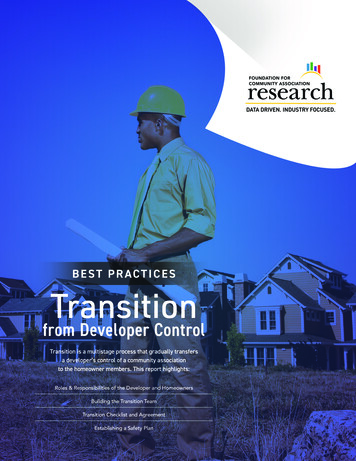 BEST PRACTICES Transition - Foundation For Community Association Research