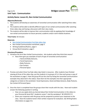 Page 1 5 Bridges Lesson Plan Unit Topic: Communication . - Microsoft