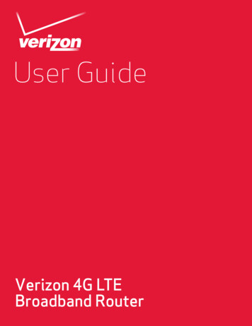 Verizon 4G LTE Broadband Router User Guide - VZW