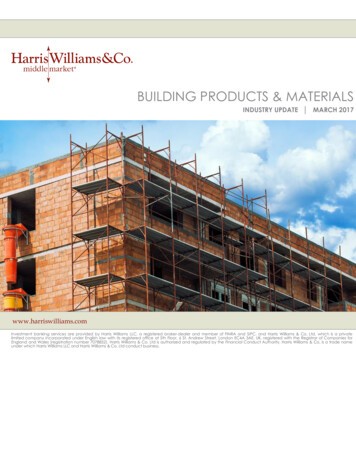 BUILDING PRODUCTS & MATERIALS - Harris Williams & Co.