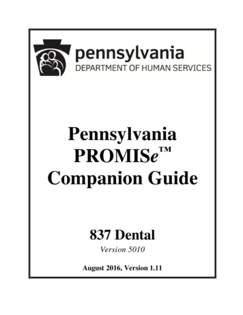 837 Dental PROMISe Companion Guide - Department Of Human Services