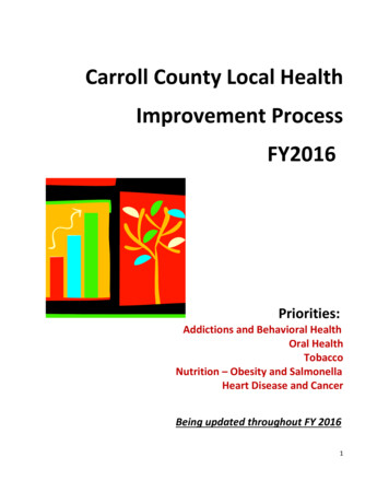 Carroll County Local Health Improvement Process FY2016