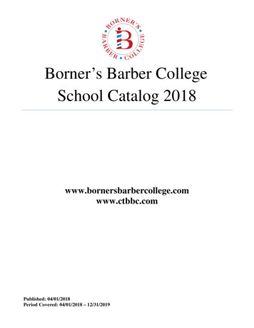 Borner's Barber College School Catalog 2018