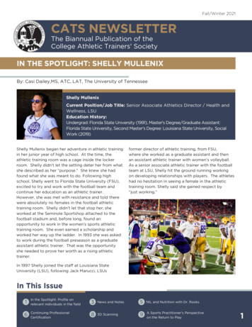 Fall/Winter 2021 CATS NEWSLETTER - College Athletic Trainer