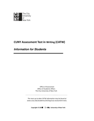 CUNY ASSESSMENT TEST IN WRITING (CATW) - City University Of New York