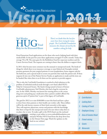 Vision 2 ANNUAL REPORT011 - CoxHealth Foundation