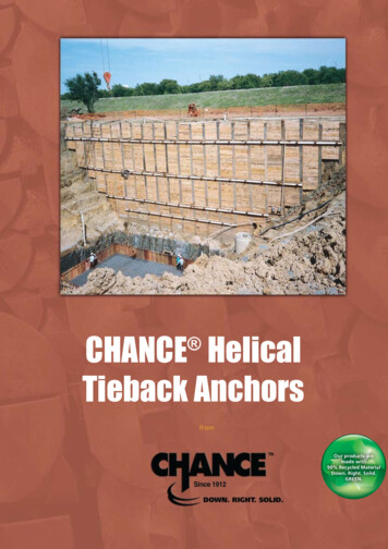 CHANCE Helical Tieback Anchors