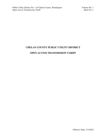 Chelan County Public Utility District Open Access Transmission Tariff
