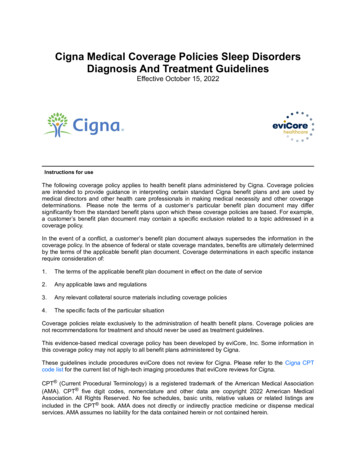 Cigna Medical Coverage Policies Sleep Disorders Diagnosis And Treatment .