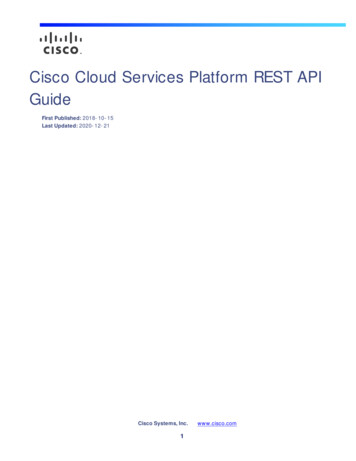 Cisco Cloud Services Platform REST API Guide
