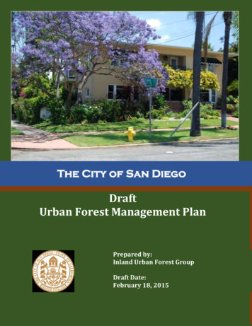 Draft Urban Forest Management Plan - San Diego
