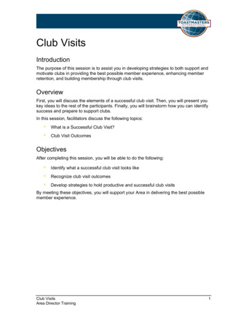 Club Visits Session Workbook
