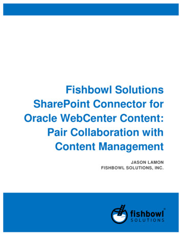 Fishbowl Solutions SharePoint Connector For Oracle WebCenter Content .