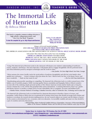 The Immortal Life Of Henrietta Lacks - Southwestern College