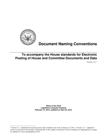 Document Naming Conventions - Committee On House Administration Republicans