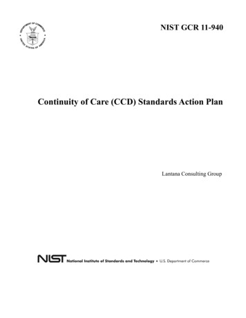 Continuity Of Care (CCD) Standards Action Plan - NIST