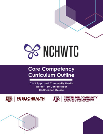 CHW Curriculum Outline - Texas A&M Health Science Center