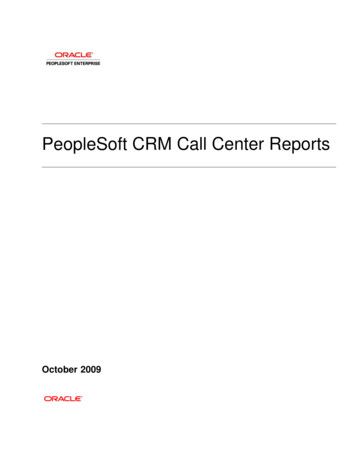 PeopleSoft CRM Call Center Reports - Oracle