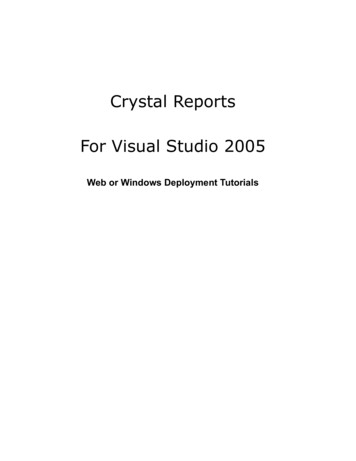 Crystal Reports For Visual Studio 2005 - Fmcs.uofg.edu.sd