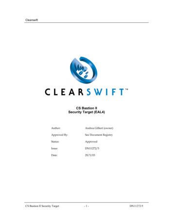 Clearswift Bastion V2 Security Target (EAL4)