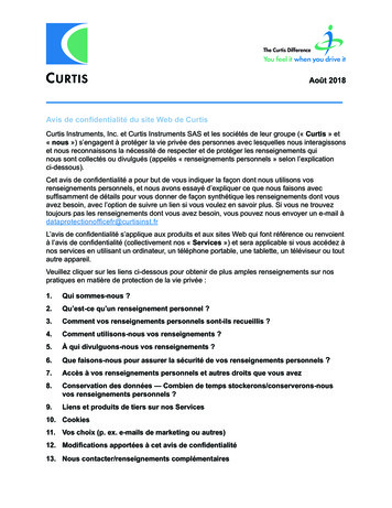 Avis De Confidentialité Du Site Web De Curtis - Curtis Instruments