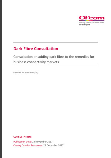 Dark Fibre Consultation - Ofcom