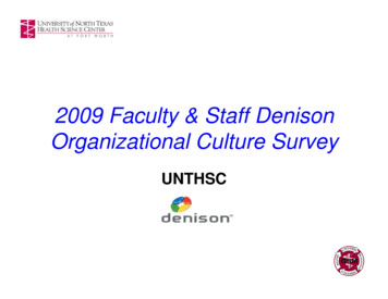 2009 Faculty & Staff Denison Organizational Culture Survey