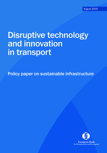 Disruptive Technology And Innovation In Transport