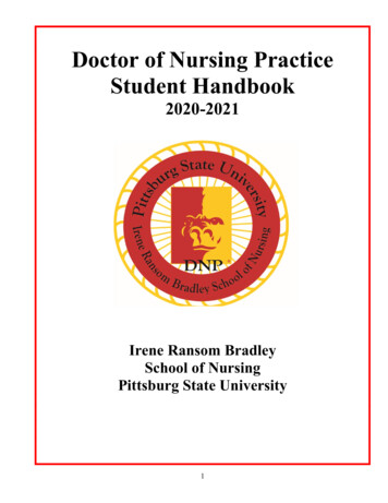 Doctor Of Nursing Practice Student Handbook - Pittsburg State University