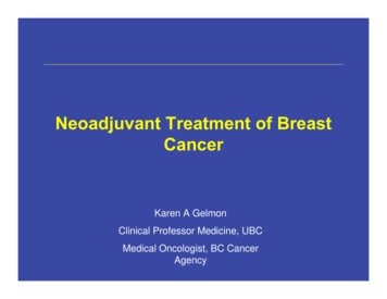 Neoadjuvant Treatment Of Breast Cancer