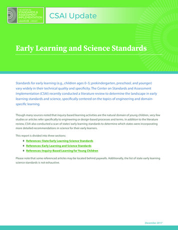 Early Learning And Science Standards - ERIC