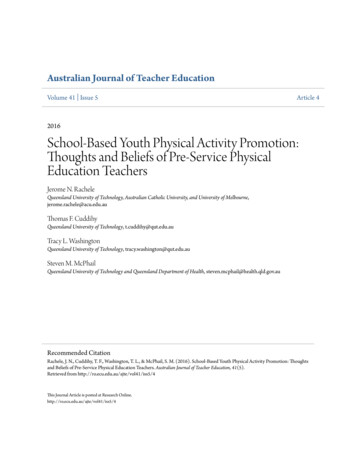 School-Based Youth Physical Activity Promotion: Thoughts And Beliefs Of .