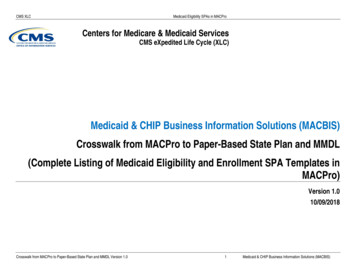 Medicaid & CHIP Business Information Solutions (MACBIS) Crosswalk From .