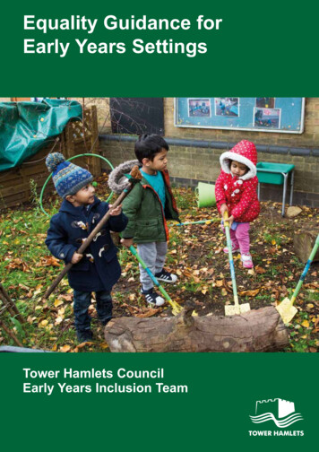 Equality Guidance For Early Years Settings - Tower Hamlets