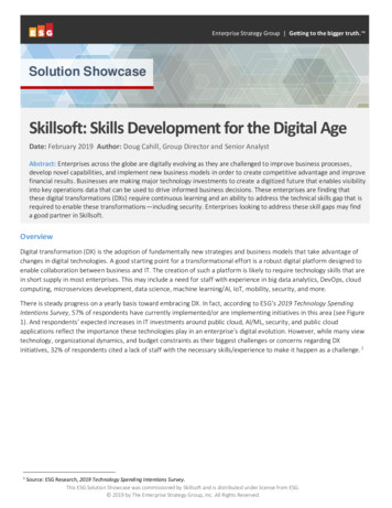 Skillsoft: Skills Development For The Digital Age - Amazon Web Services .