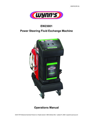 EW23001 Power Steering Fluid Exchange Machine - Wynns USA