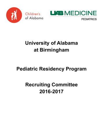 University Of Alabama At Birmingham Pediatric Residency Program .