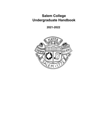 Salem College Undergraduate Handbook