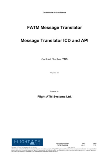 FATM AFTN Translator ICD And API - Flight ATM