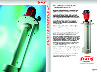CENTRIFUGAL IMMERSION PUMPS - Fluxcrg 