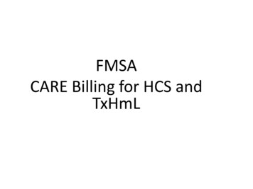 FMSA CARE Billing For HCS And TxHmL - Texas