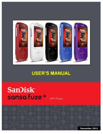 Sansa Fuze User Manual Sept.'10 - SanDisk