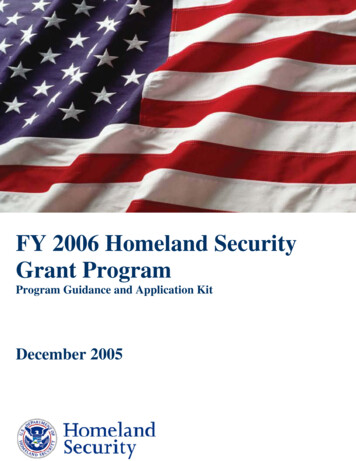 FY 2006 Homeland Security Grant Program - Fema.gov