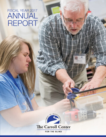 ANNUAL REPORT - The Carroll Center For The Blind