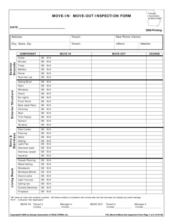 Move-in/ Move-out Inspection Form