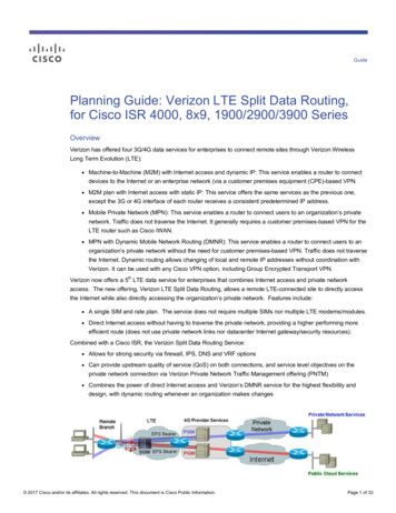 Planning Guide: Verizon LTE Split Data Routing, For Cisco ISR 4000, 8x9 .