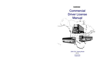 HAWAII Commercial Driver License Manual - Uscdl 