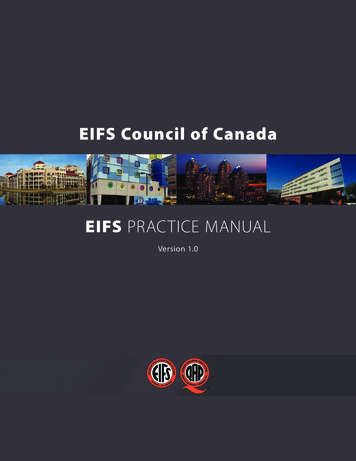 EIFS Council Of Canada EIFS PRACTICE MANUAL