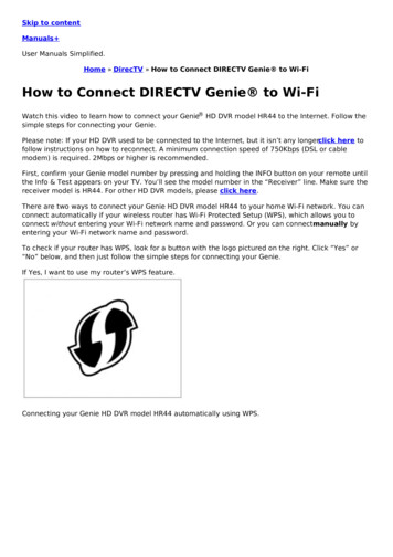 How To Connect DIRECTV Genie To Wi-Fi - Manuals 